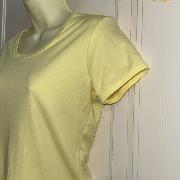 Vintage 70s Lady Arrow yellow thin knit polyester short sleeve top - Picture 4 of 7